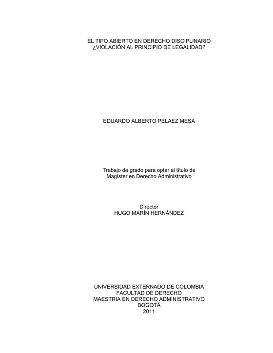 Primera página de "El tipo abierto en derecho disciplinario: ¿violación al principio de legalidad?"